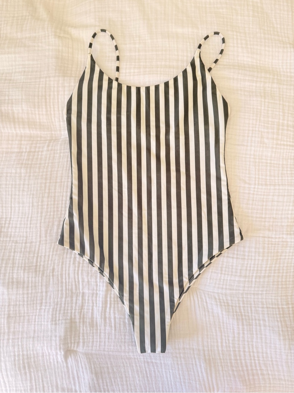 MIKOH Portugal 2 Green & White Stripe One Piece Bikini